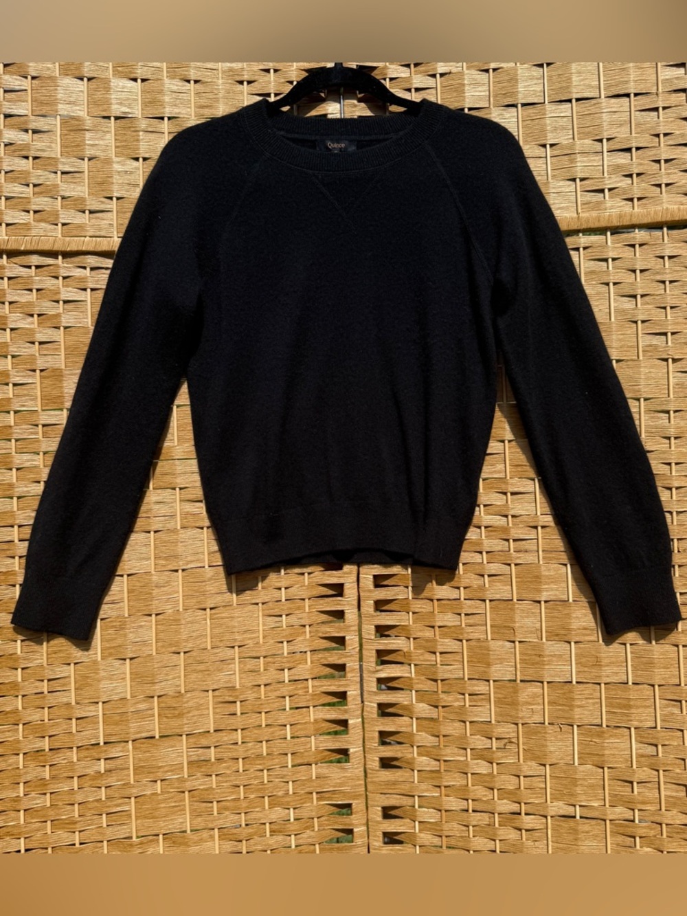 Quince Mongolian Shrunken Cashmere Black Sweatshirt Women’s Small